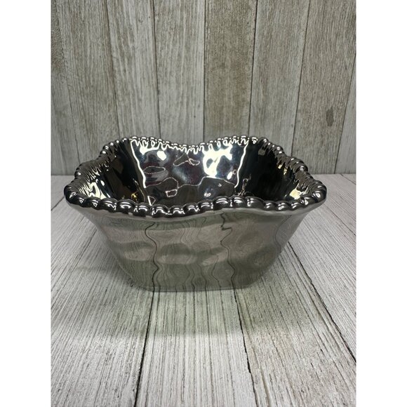 Pampa Bay Verona Square Salad Serving Bowl Medium Silver 4.5''x4.5'' - Picture 6 of 9